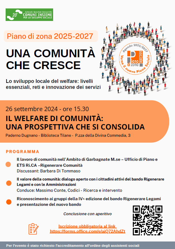 IL WELFARE DI COMUNITA': UNA PROSPETTIVA CHE SI CONSOLIDA 