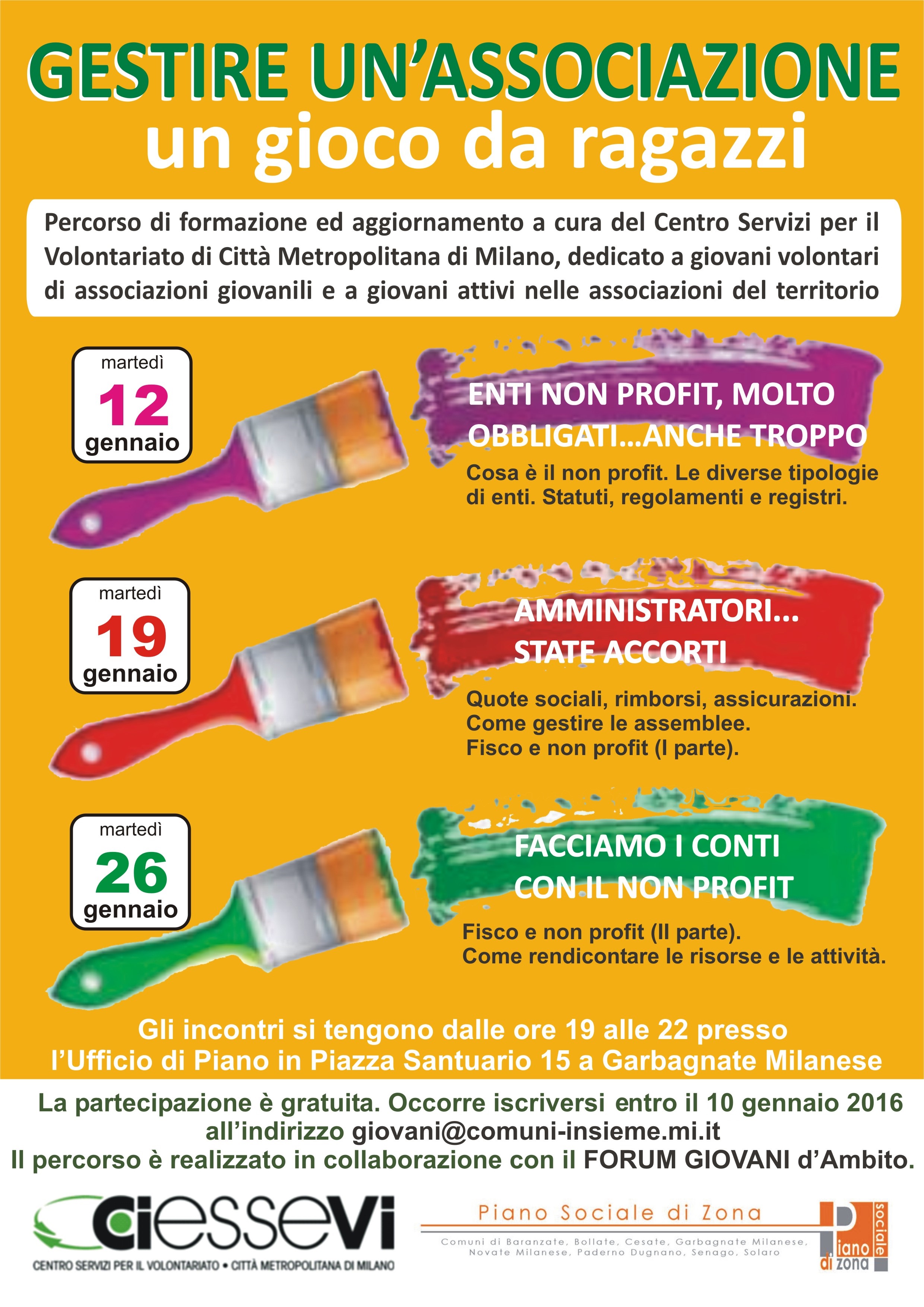 GESTIRE UN’ASSOCIAZIONE, UN GIOCO DA RAGAZZI